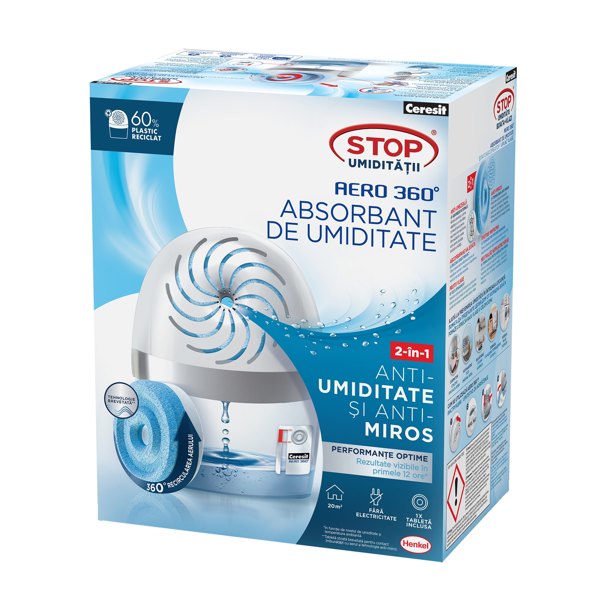 Fotografie Absorbant umiditate Ceresit Aero 360, 450 g, White