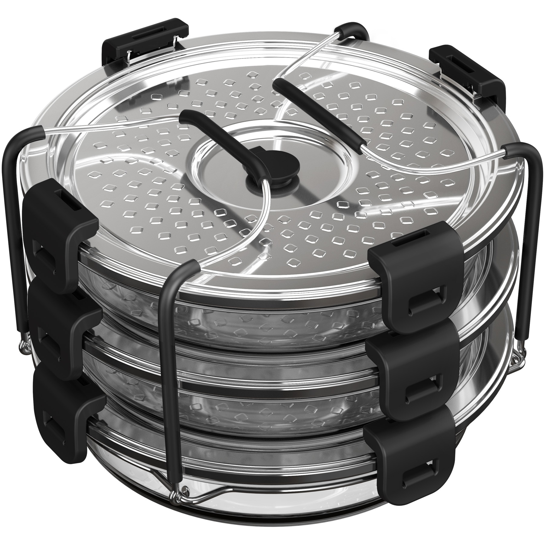 Fotografie Accesoriu gatire sub presiune a 3 preparate simultan Tefal XA6130E0, compatibil cu multicookerul Tefal Cook4me, seriile CY85xx, CY91xx, sticla si inox