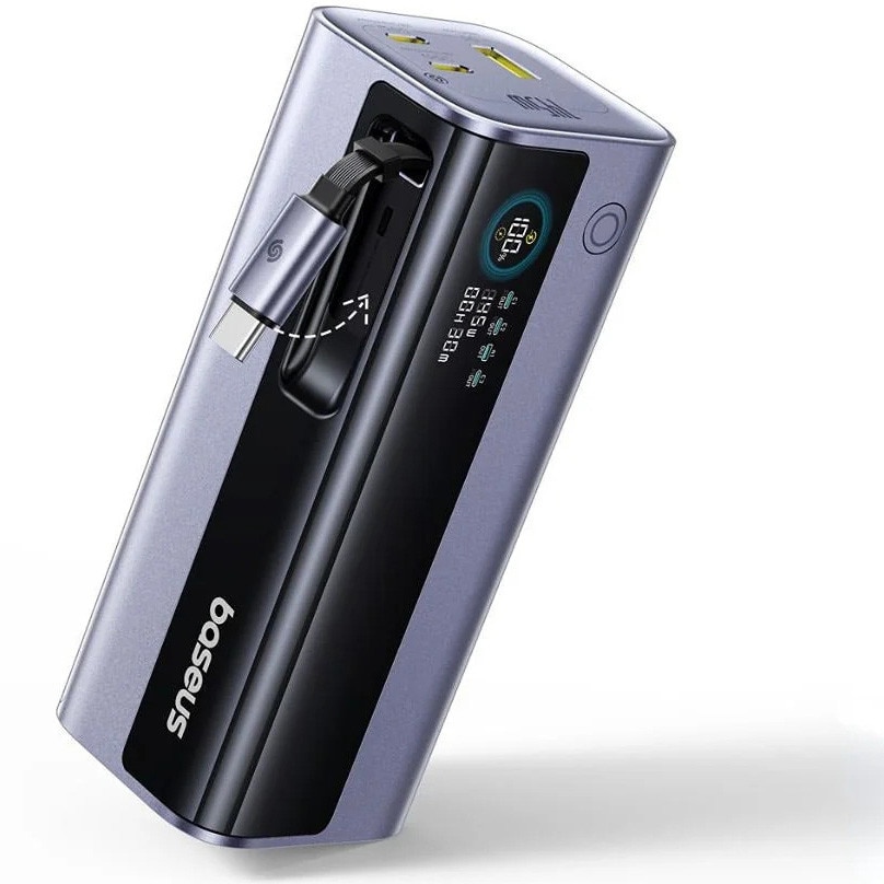 Fotografie Acumulator extern Baseus EnerGeek GR11 20000mAh 145W Cablu retractabil Gri