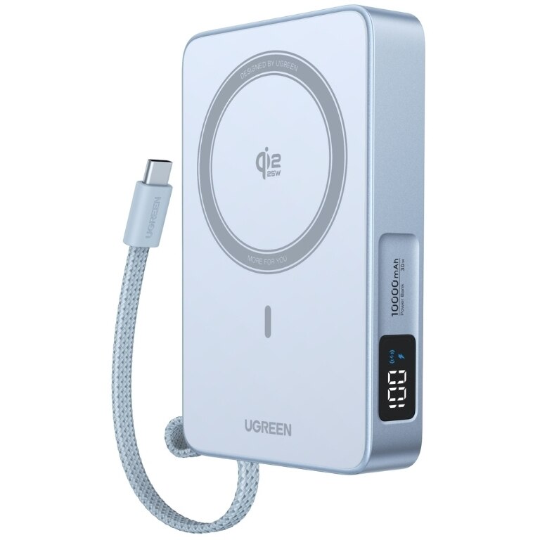 Fotografie Acumulator extern UGREEN Magnetic 10000mAh Qi2.2 25W Albastru