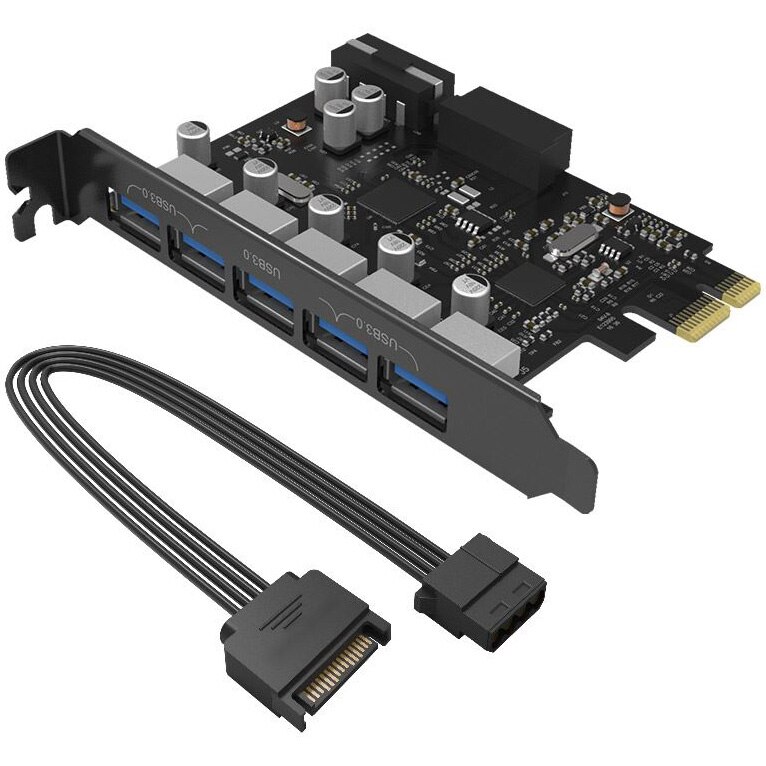 Fotografie Adaptor Orico PCI-express PVU3-5O2I, 5 Port-uri, USB 3.0 PCI-Express Card