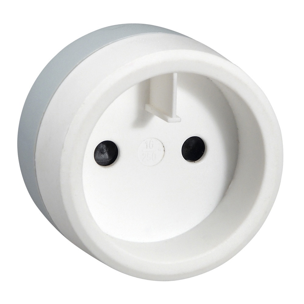 Fotografie Adaptor priza Legrand, standard European/SUA, 16A, IP20, Alb/Gri