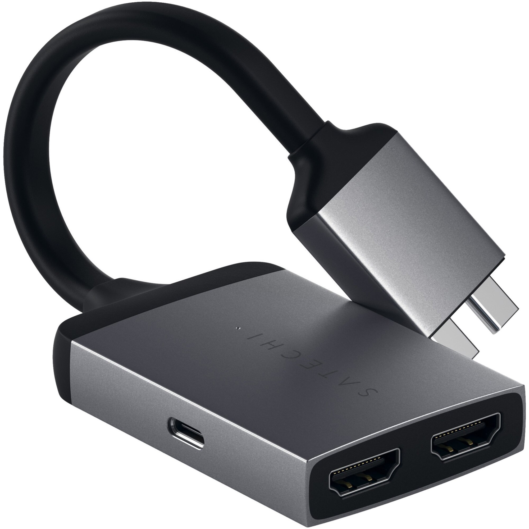 Fotografie Adaptor USB-C Satechi Dual HDMI, Gri spatial