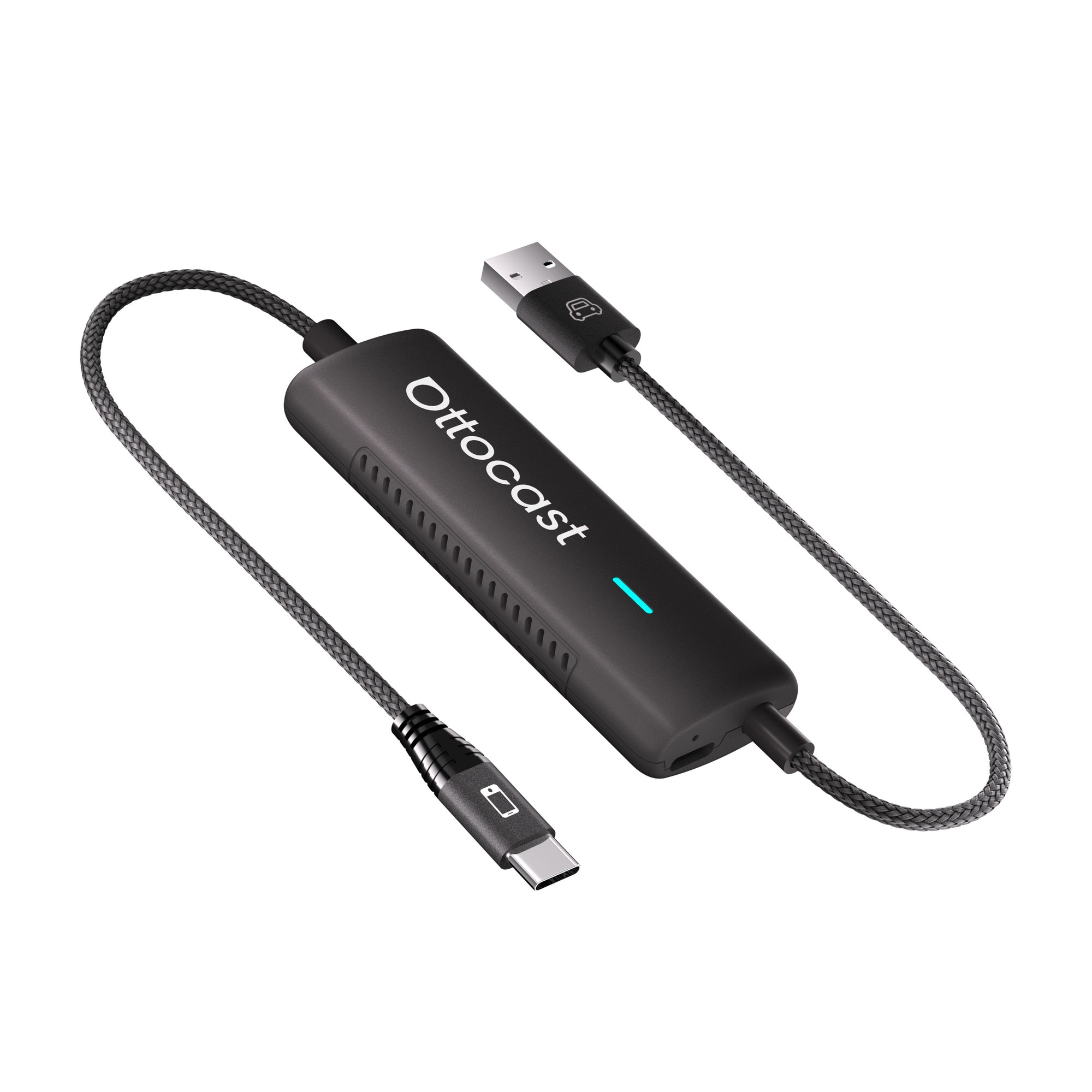 Fotografie Adaptor Wireless Ottocast CA450-T CarPlay Mirror Touch control tactil bidirectional, Plug & Play, Negru