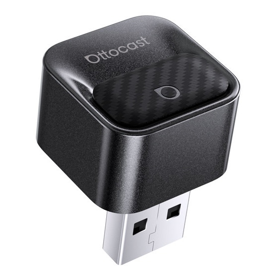 Fotografie Adaptor Wireless Ottocast CA525-T3 CarPlay Mini Core si Android Auto Plug and Play 2-in-1, Negru Carbon
