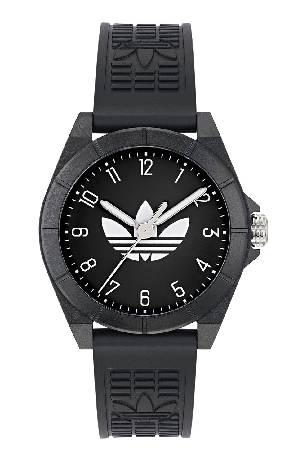 Fotografie adidas, Ceas analog unisex cu curea din silicon Project Four, Argintiu, Negru