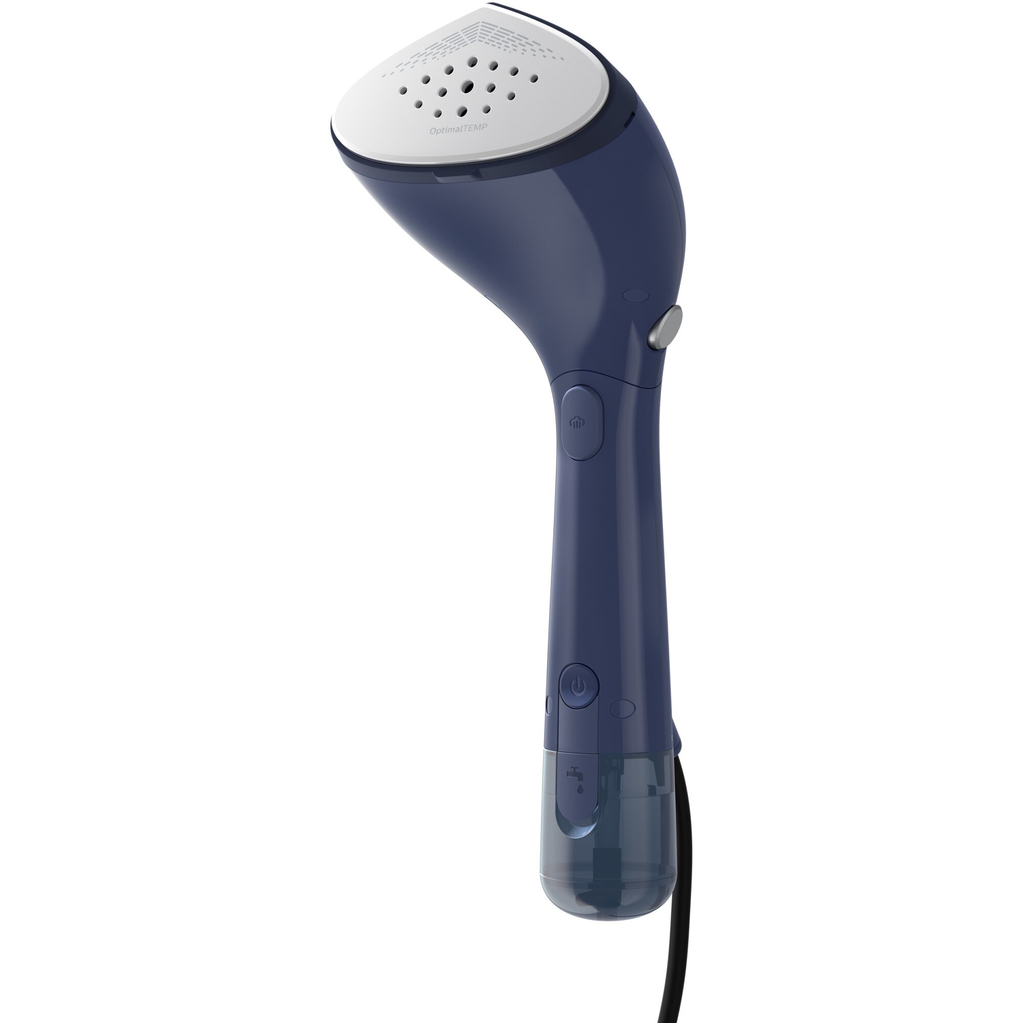 Fotografie Aparat de calcat vertical portabil Philips STH7020/20 Seria 7000, 1500W, debit de abur 28 g/min, Rezervor de apa detașabil de 100 ml, Talpa OptimalTEMP, 30sec. Incalzire, Cap reglabil, 2 nivele de abur, Greutate 870 g, Husa