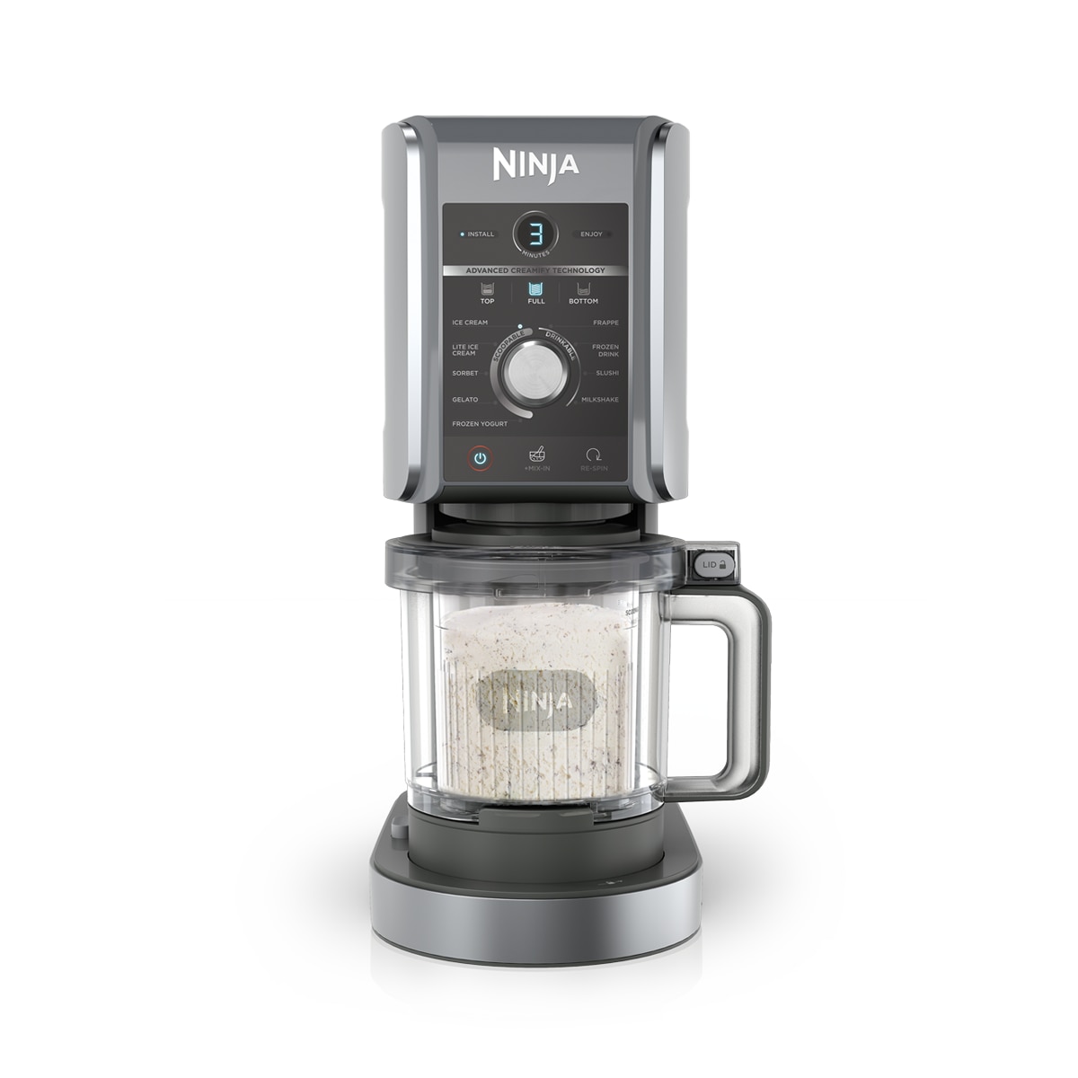 Fotografie Aparat de inghetata Ninja CREAMi Deluxe NC502UE, 800W, 10 programe, negru/argintiu