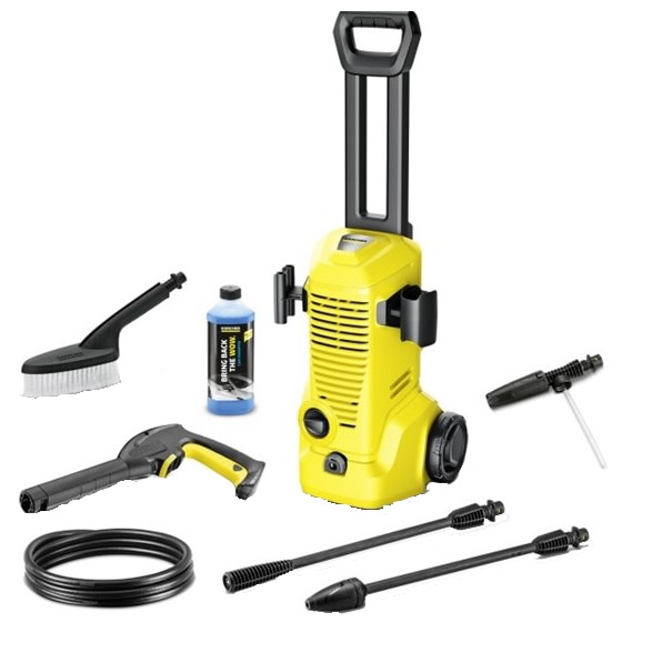 Fotografie Aparat de spalat cu presiune Karcher K 2 Premium Car, 1400 W, 110 bar, 360 l/h debit, furtun de presiune 4 m, pistol de inalta presiune G 120 Q, set curatare auto: perie pentru spalare, duza pentru spumare, detergent auto 0.5 l