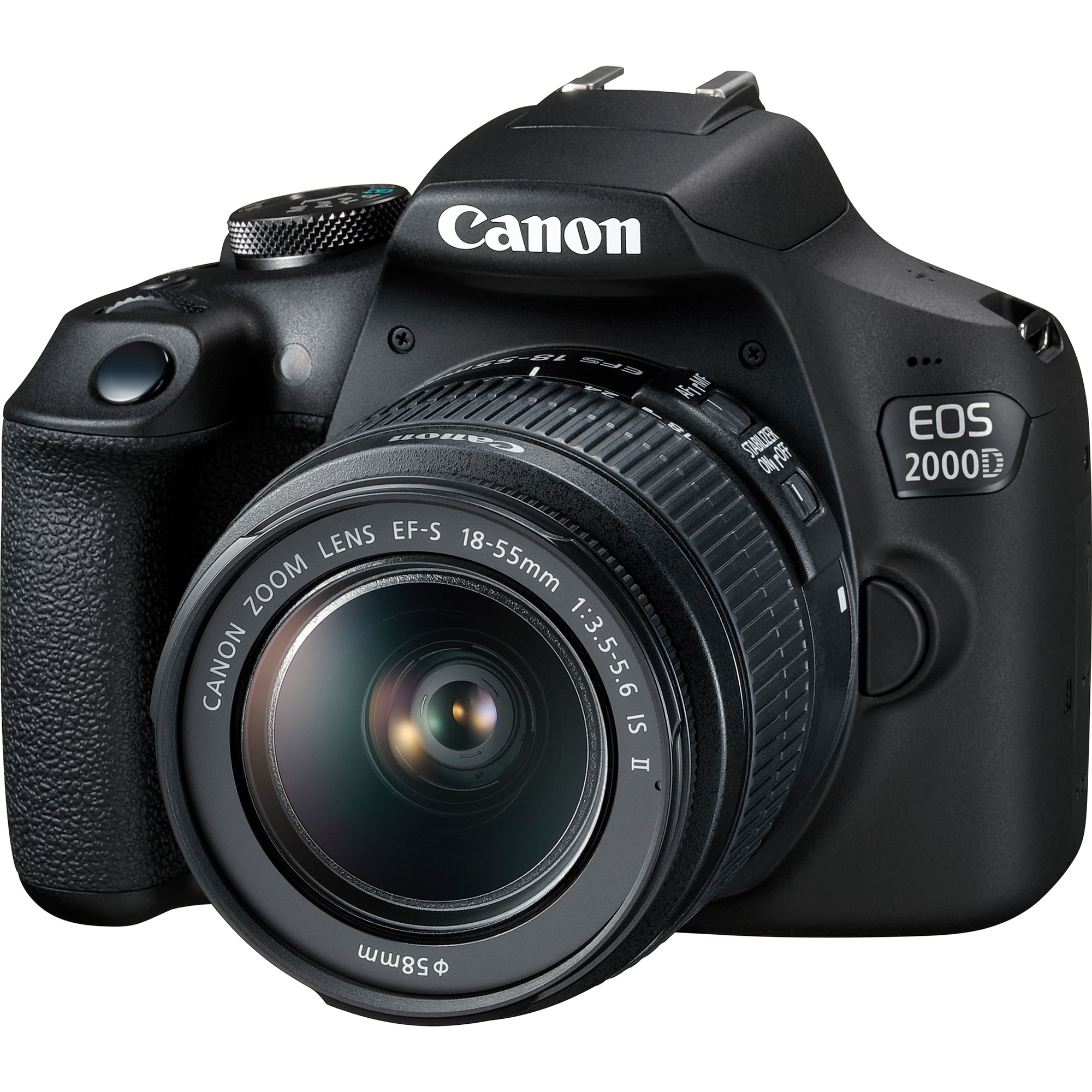 Fotografie Aparat foto DSLR Canon EOS 2000D,24.1 MP, Negru + Obiectiv EF-S 18-55mm IS II