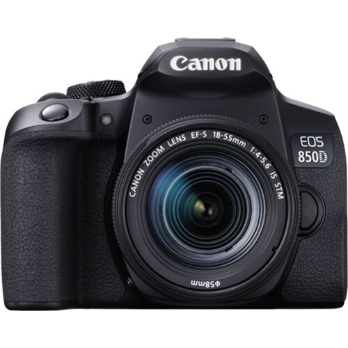 Fotografie Aparat foto DSLR Canon EOS 850D, 24.1 MP, 4K, Negru + Obiectiv EF-S 18-55mm IS