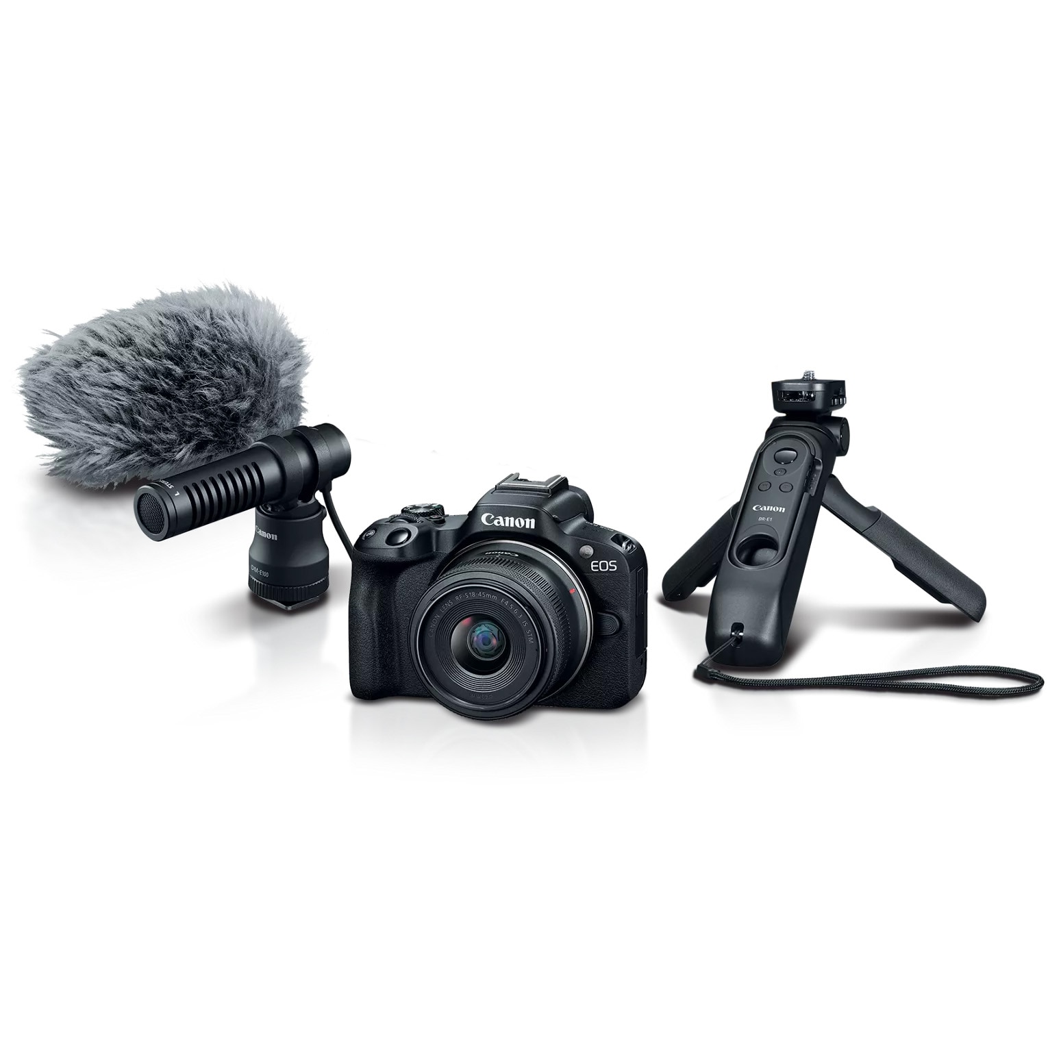 Fotografie Aparat foto Mirrorless Canon EOS R50 + Obiectiv RF18-45mm, Creator Edition, Negru
