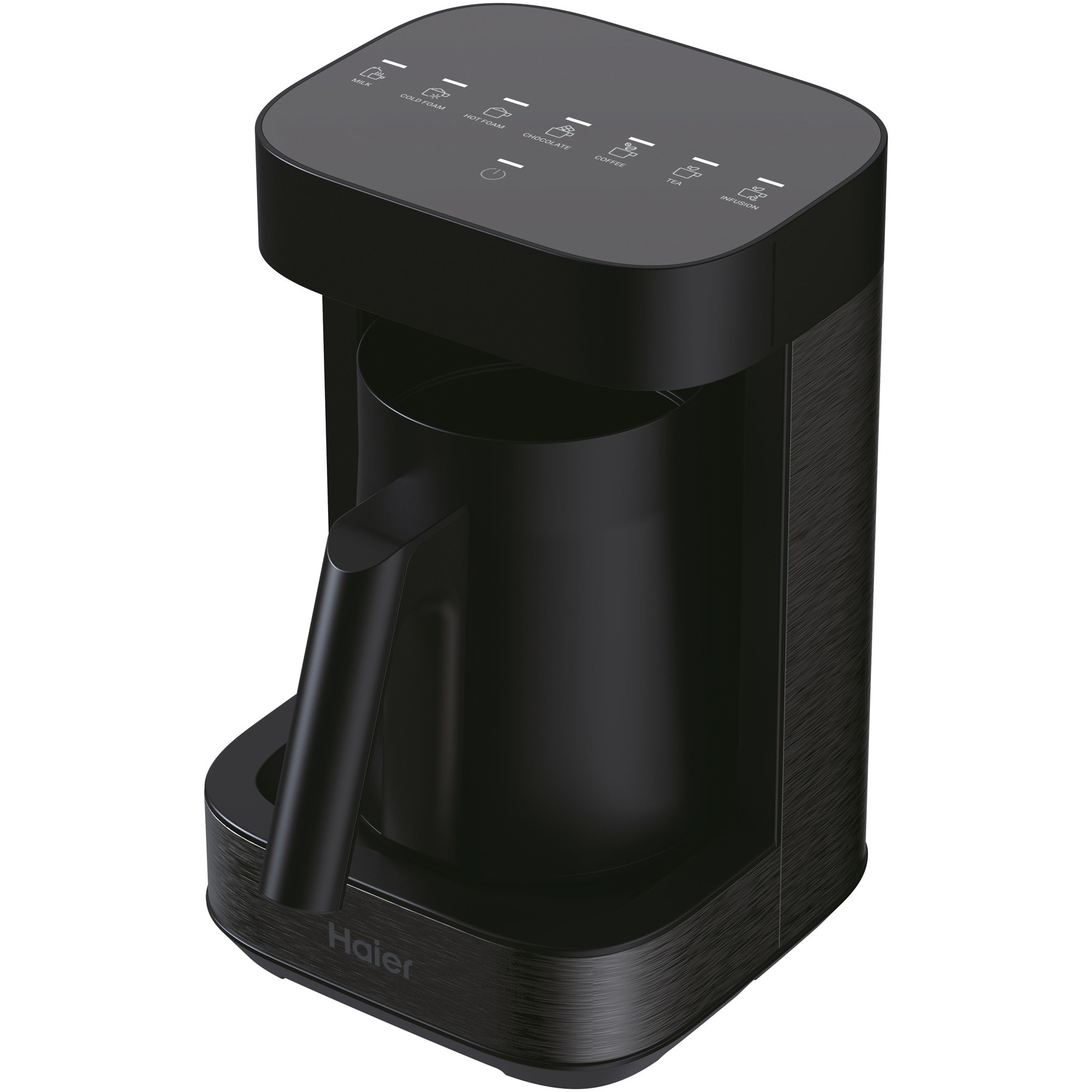 Fotografie Aparat multifunctional de bauturi calde Haier HMB5A 011, 700W, capacitate 0.35 L, vas antiaderent, filtru customizat, accesorii incluse, sistem de control al supraincalzirii, negru