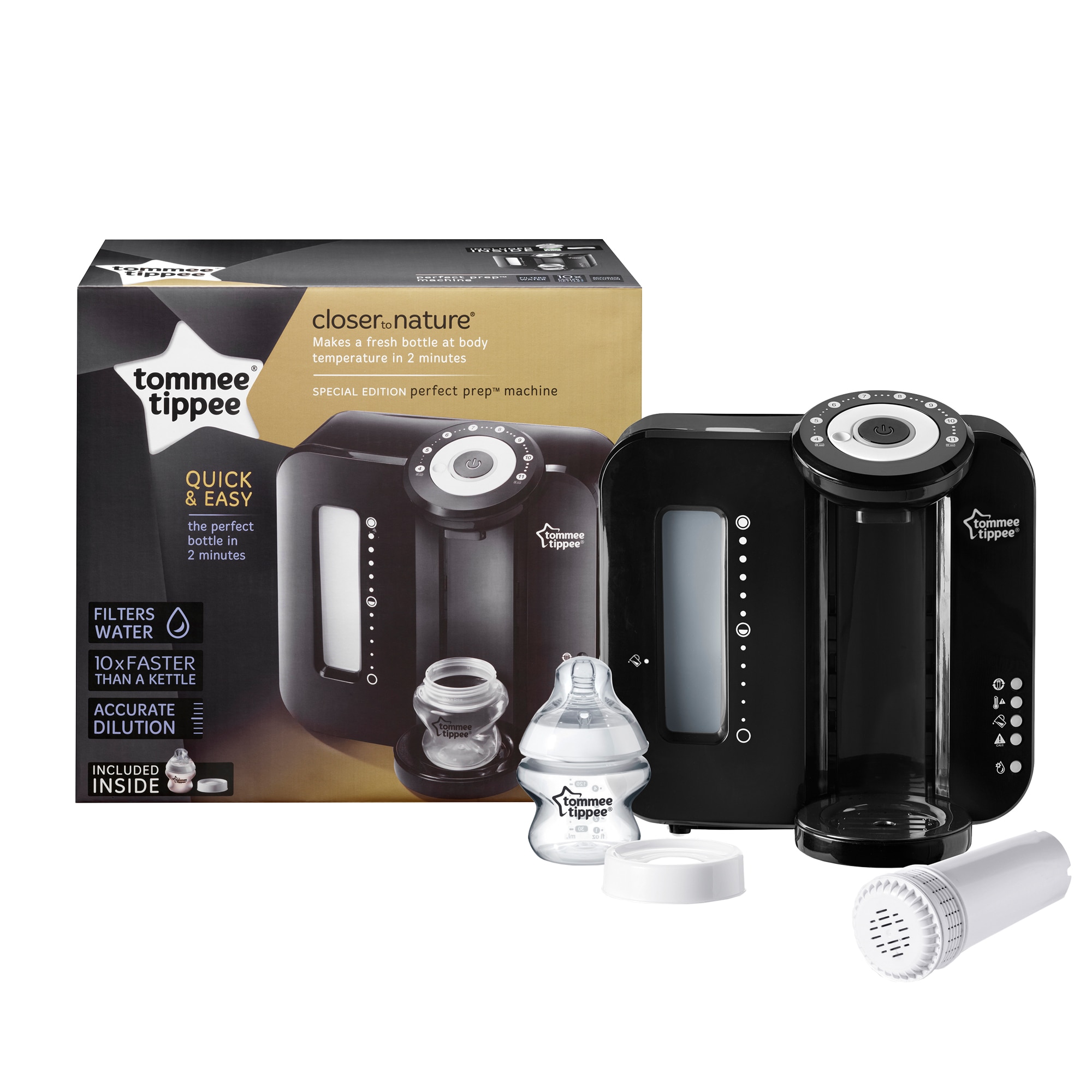Fotografie Aparat pentru pregatirea formulei de lapte praf Tommee Tippee Perfect Prep, Negru