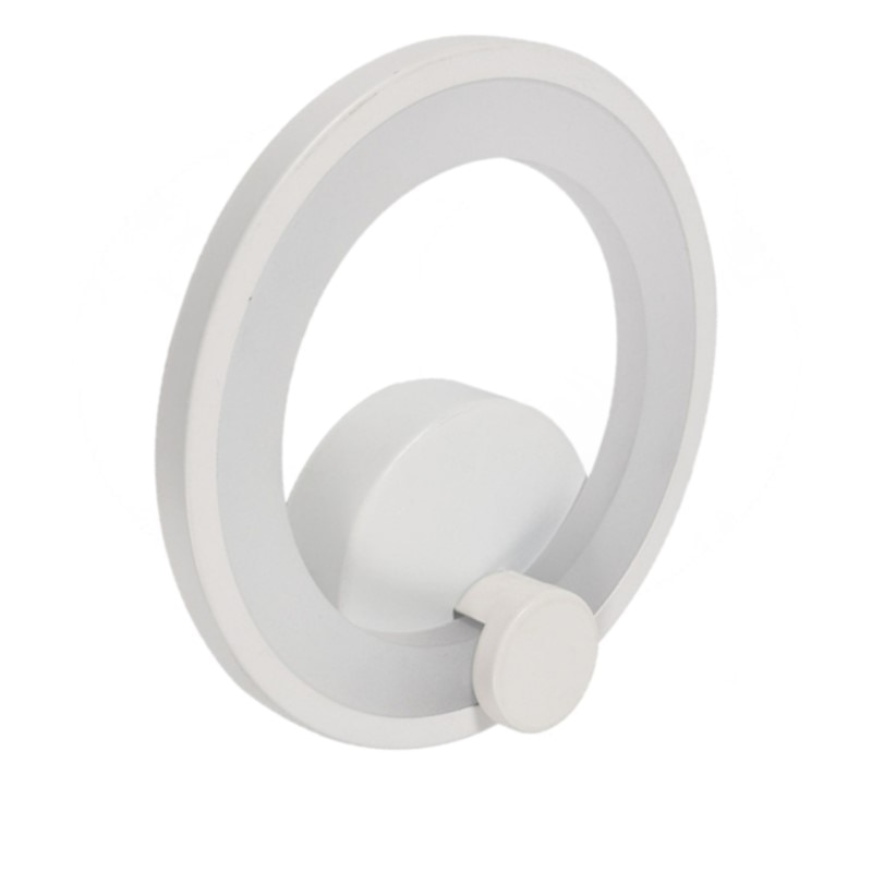 Fotografie Aplica LED Circle Design SLC Selino Concept, 7W, temperatura lumina rece (3000K), 19x19x8 cm, Alb, Clasa energetica G