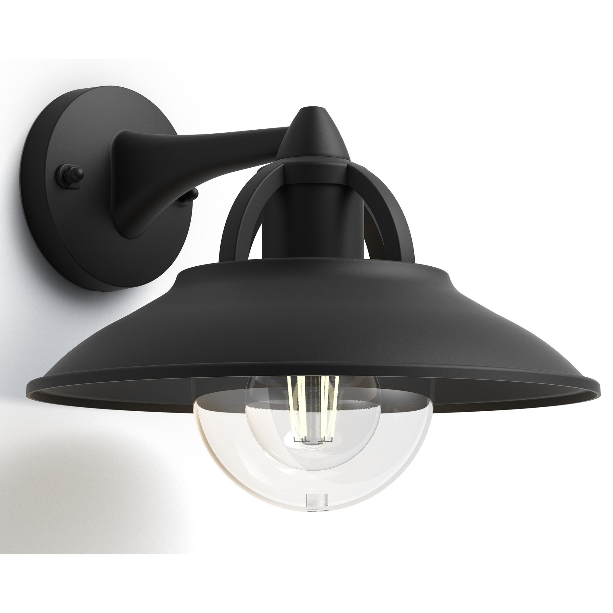 Fotografie Aplica pentru exterior Philips Cormorant, E27, IP44, Aluminiu, Negru