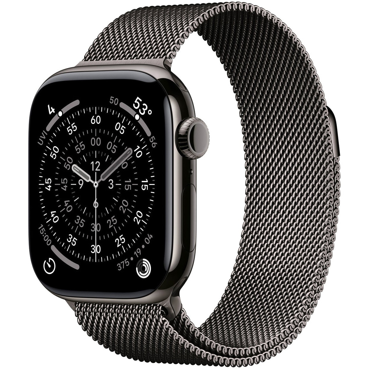 Fotografie Apple Watch 11 GPS + Cellular, Carcasa Slate Titanium 42mm, Slate Milanese Loop