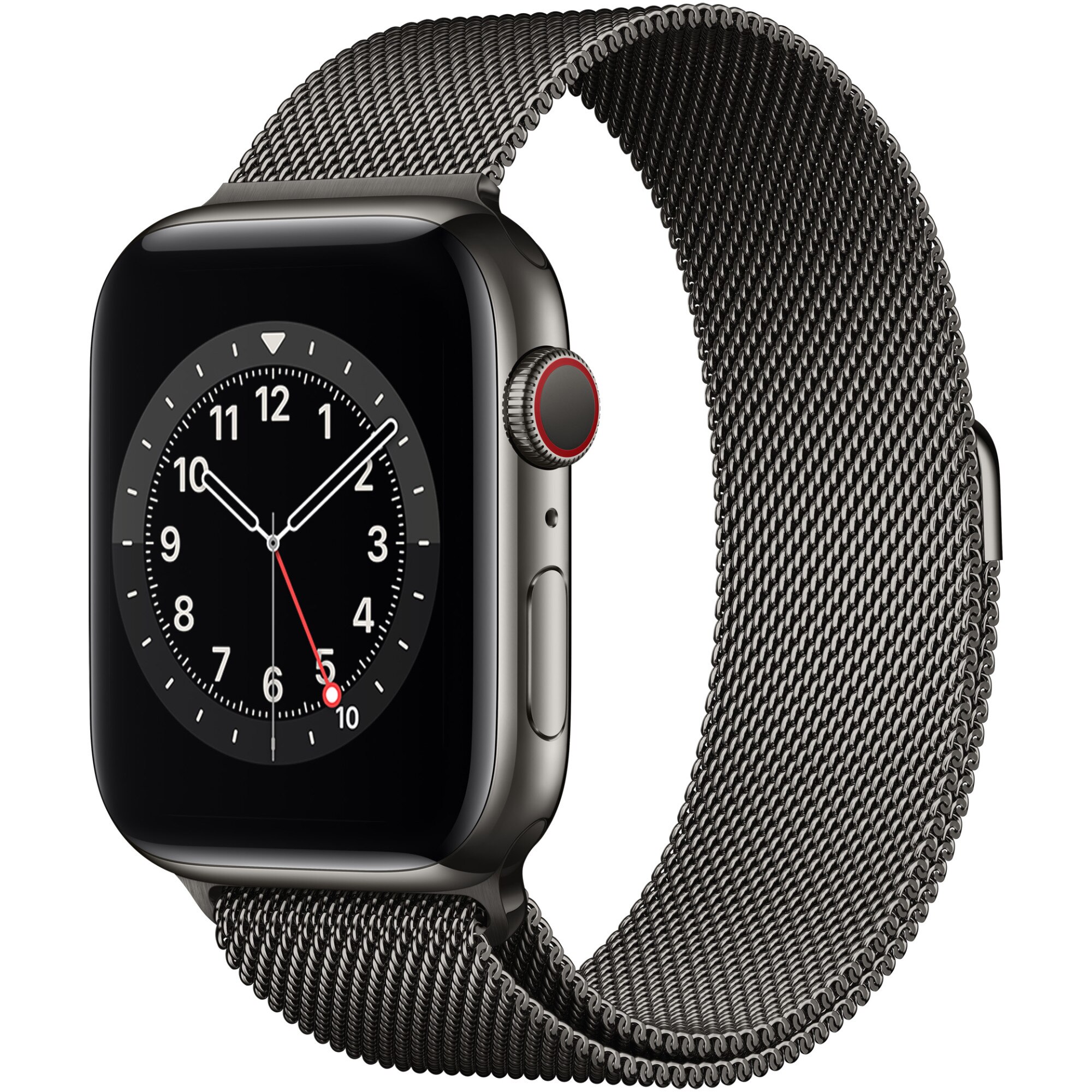 Fotografie Apple Watch 6, GPS, Cellular, Carcasa Graphite Stainless Steel 44mm, Graphite Milanese Loop