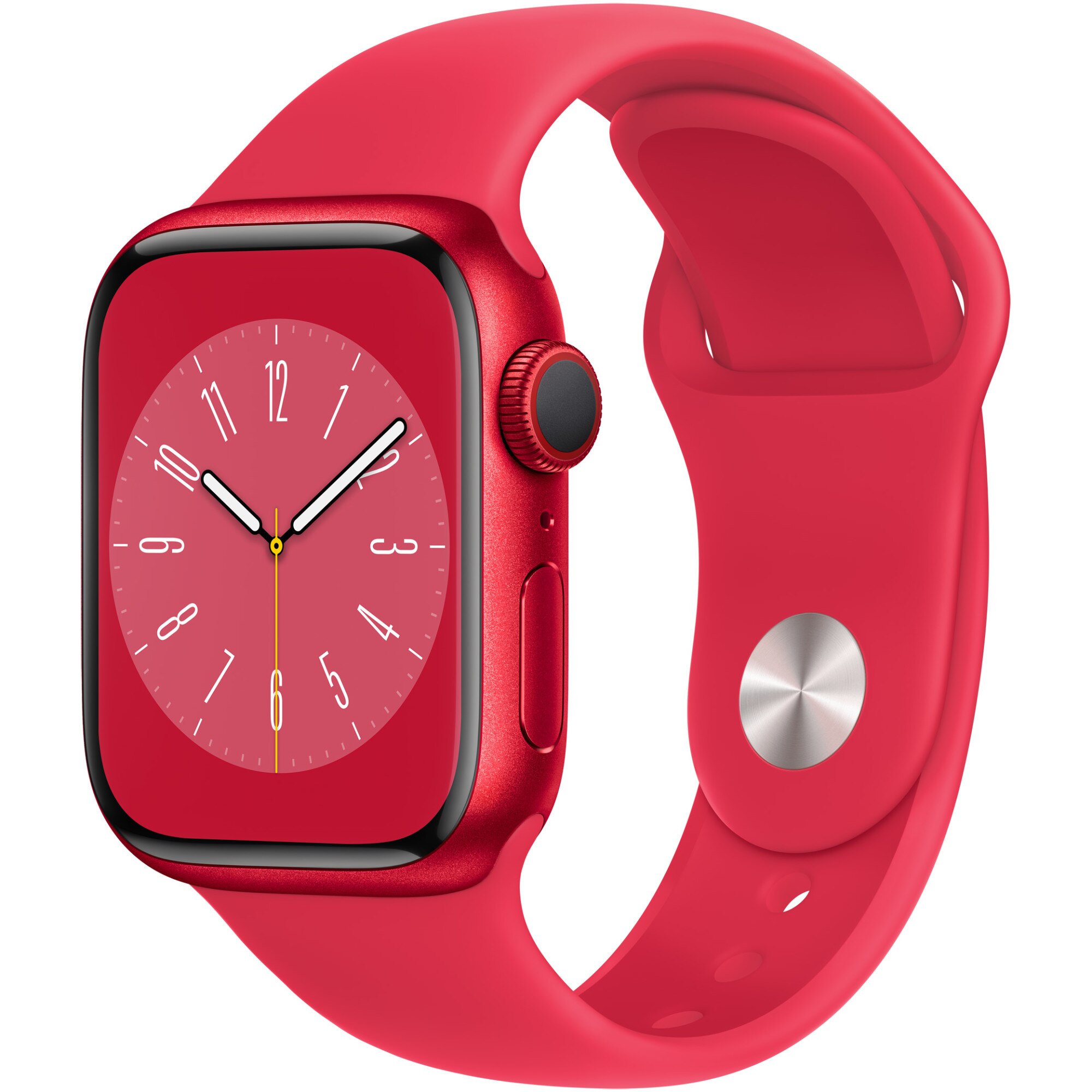 Fotografie Apple Watch 8, GPS, Cellular, carcasa RED Aluminium 41mm, RED Sport Band