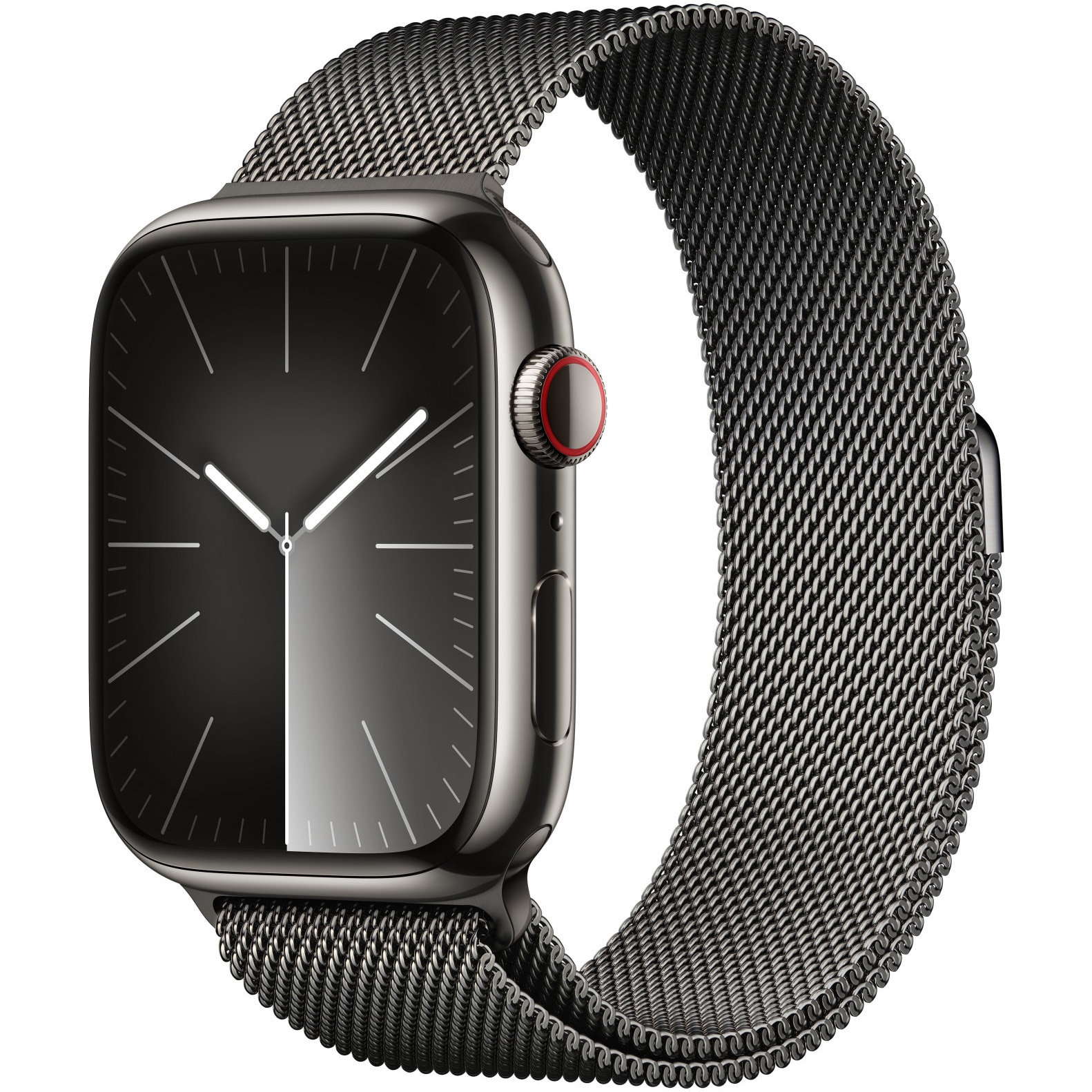 Fotografie Apple Watch 9, GPS, Cellular, Carcasa Graphite Stainless Steel 45mm, Graphite Milanese Loop