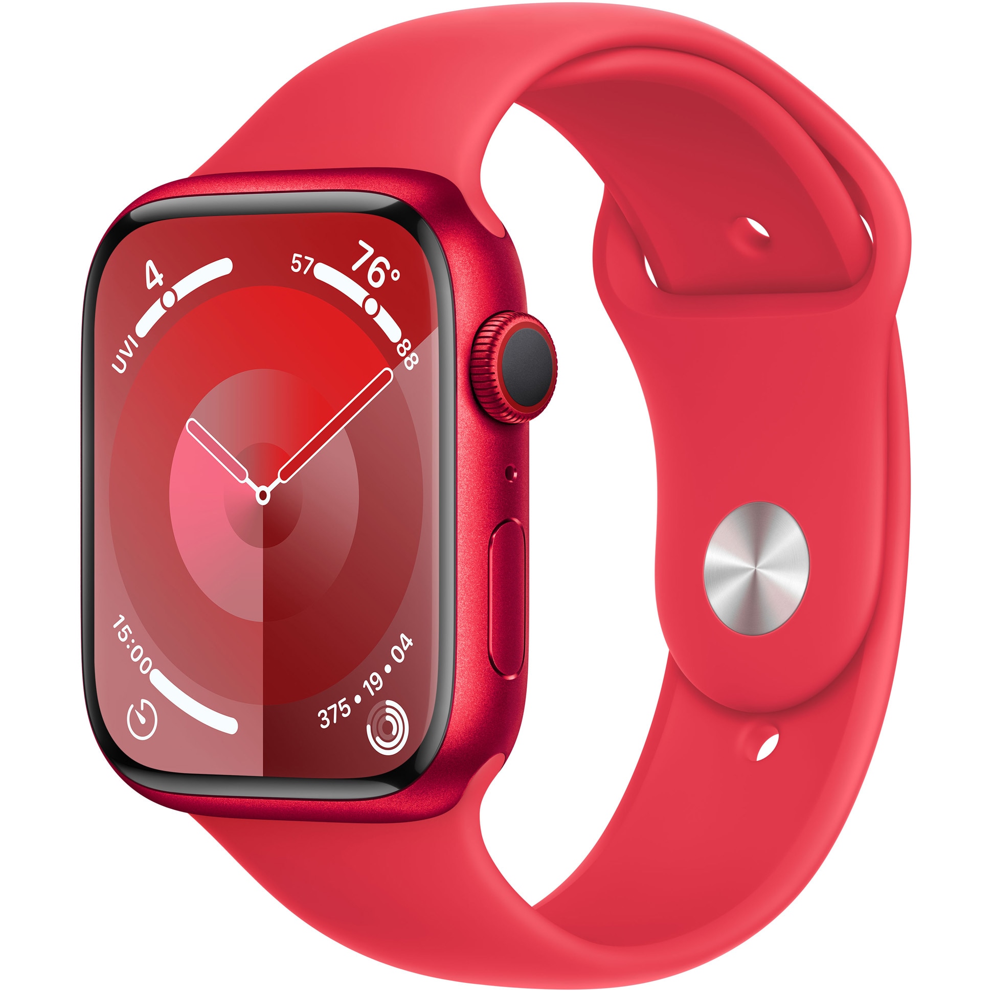 Fotografie Apple Watch 9, GPS, Cellular, Carcasa RED Aluminium 45mm, RED Sport Band - M/L