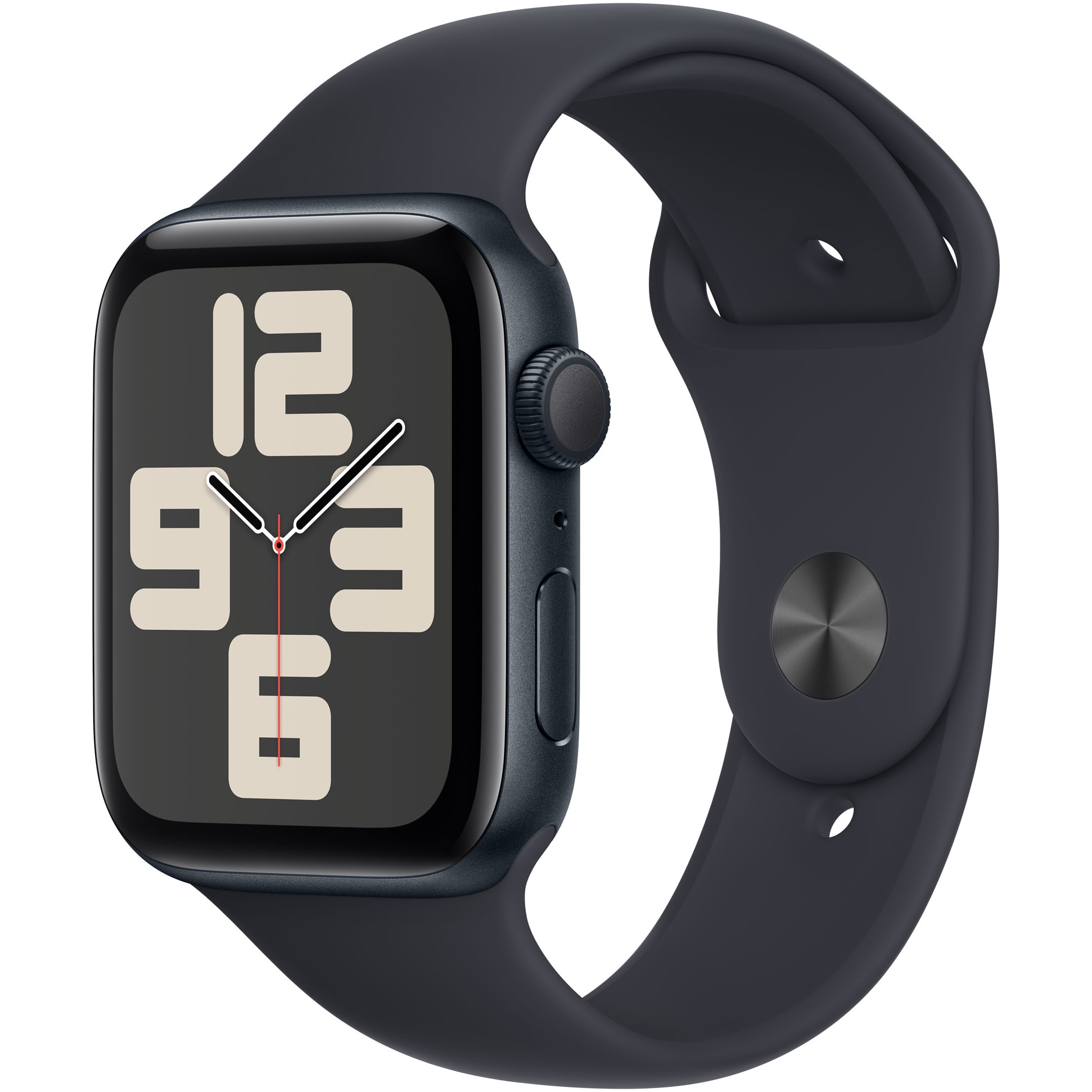 Fotografie Apple Watch SE (2023), GPS, Carcasa Midnight Aluminium 44mm, Midnight Sport Band - S/M