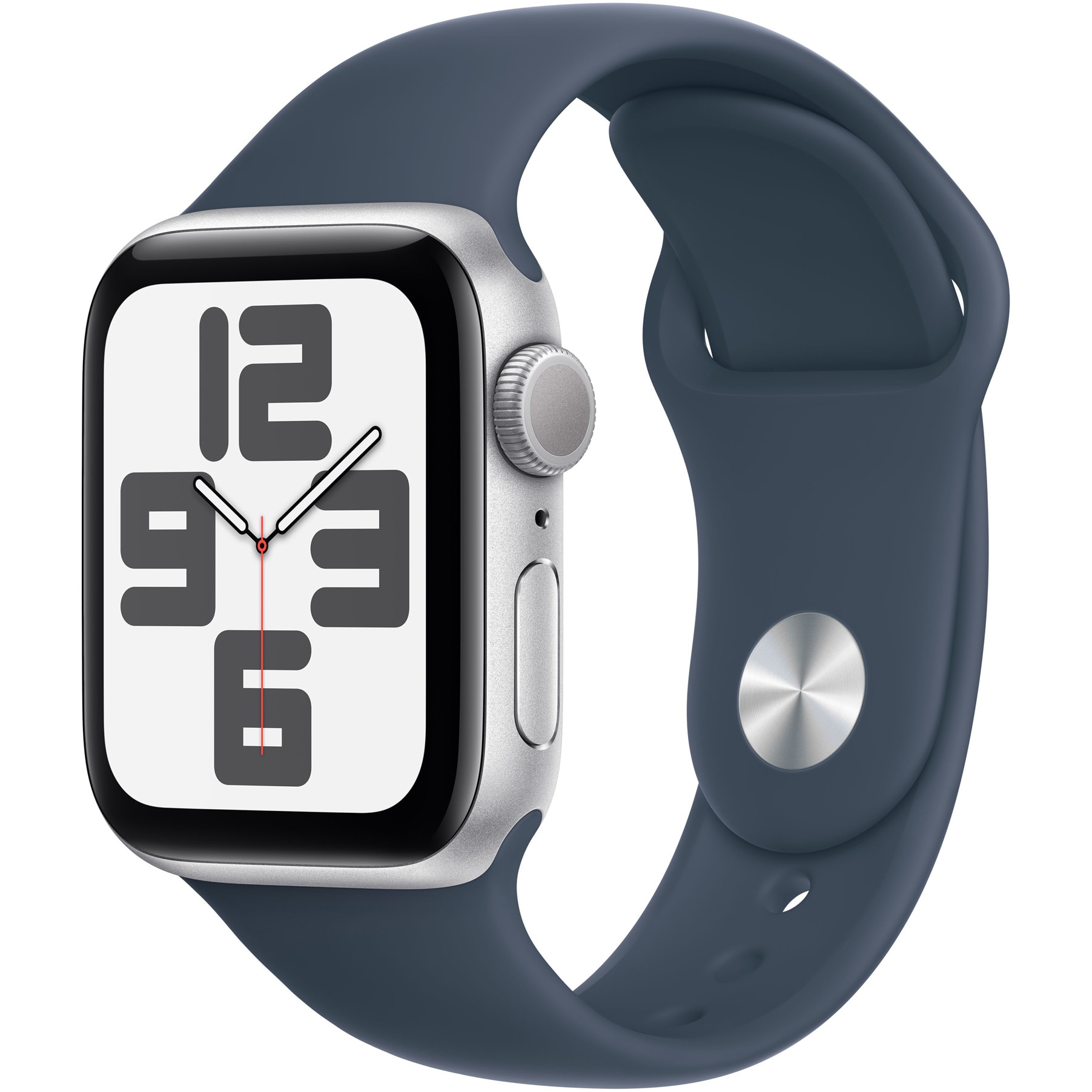Fotografie Apple Watch SE (2023), GPS, Carcasa Silver Aluminium 40mm, Storm Blue Sport Band - S/M