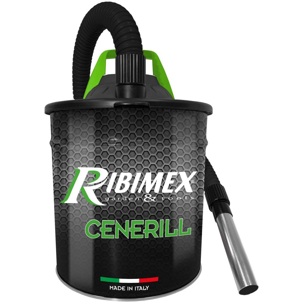 Fotografie Aspirator pentru cenusa Ribimex Cenerill, putere 1000 W, rezervor metalic 18 L, furtun 1.1 m, filtru HEPA, aspirare cenusa rece