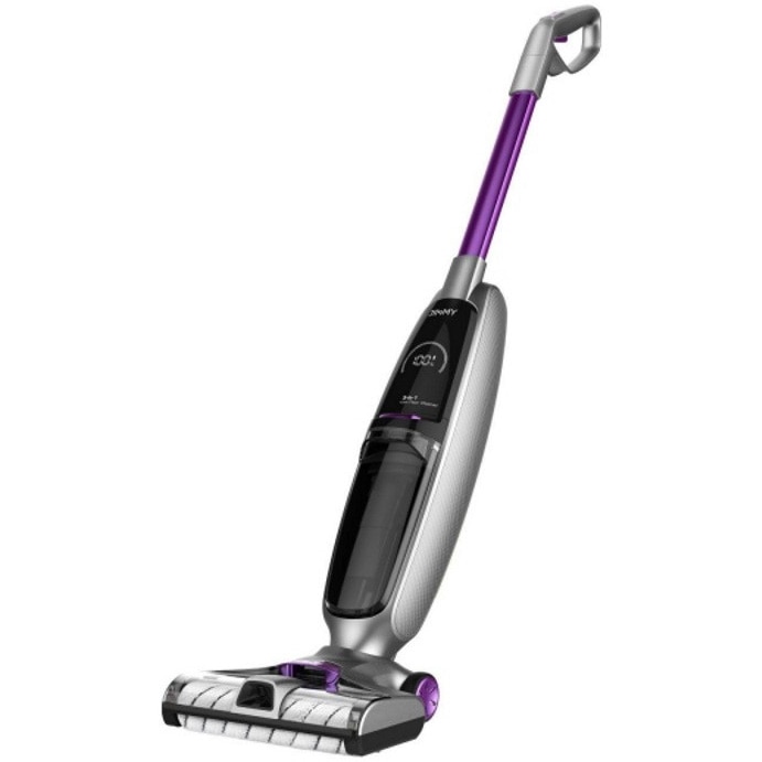 Fotografie Aspirator vertical cu spalare JIMMY PowerWash HW8 Pro, 300W, display LED, presiune de aspirare de 15000Pa, Argintiu/Mov