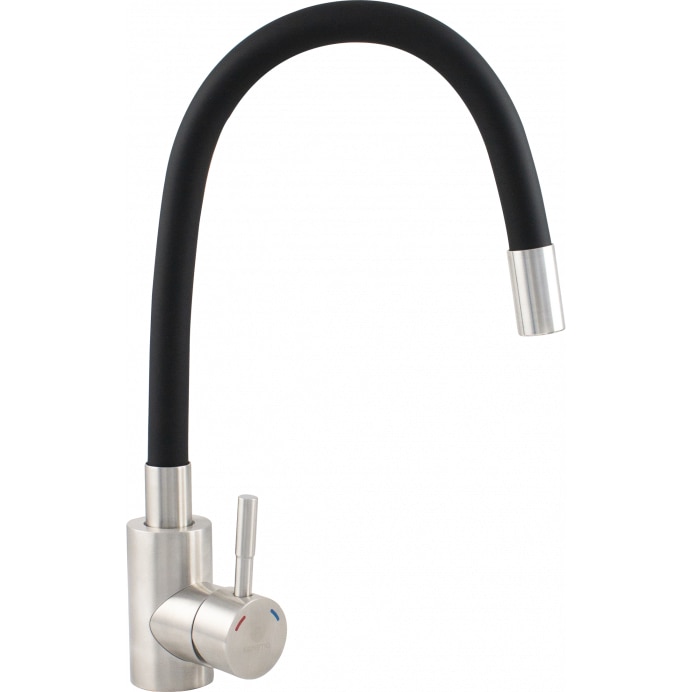 Fotografie Baterie bucatarie Ermetiq ER-YX208N, pipa flexibila, cartus ceramic, Negru