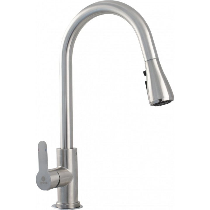 Fotografie Baterie bucatarie Ermetiq ER-YX219, cu dus extractibil, Inox