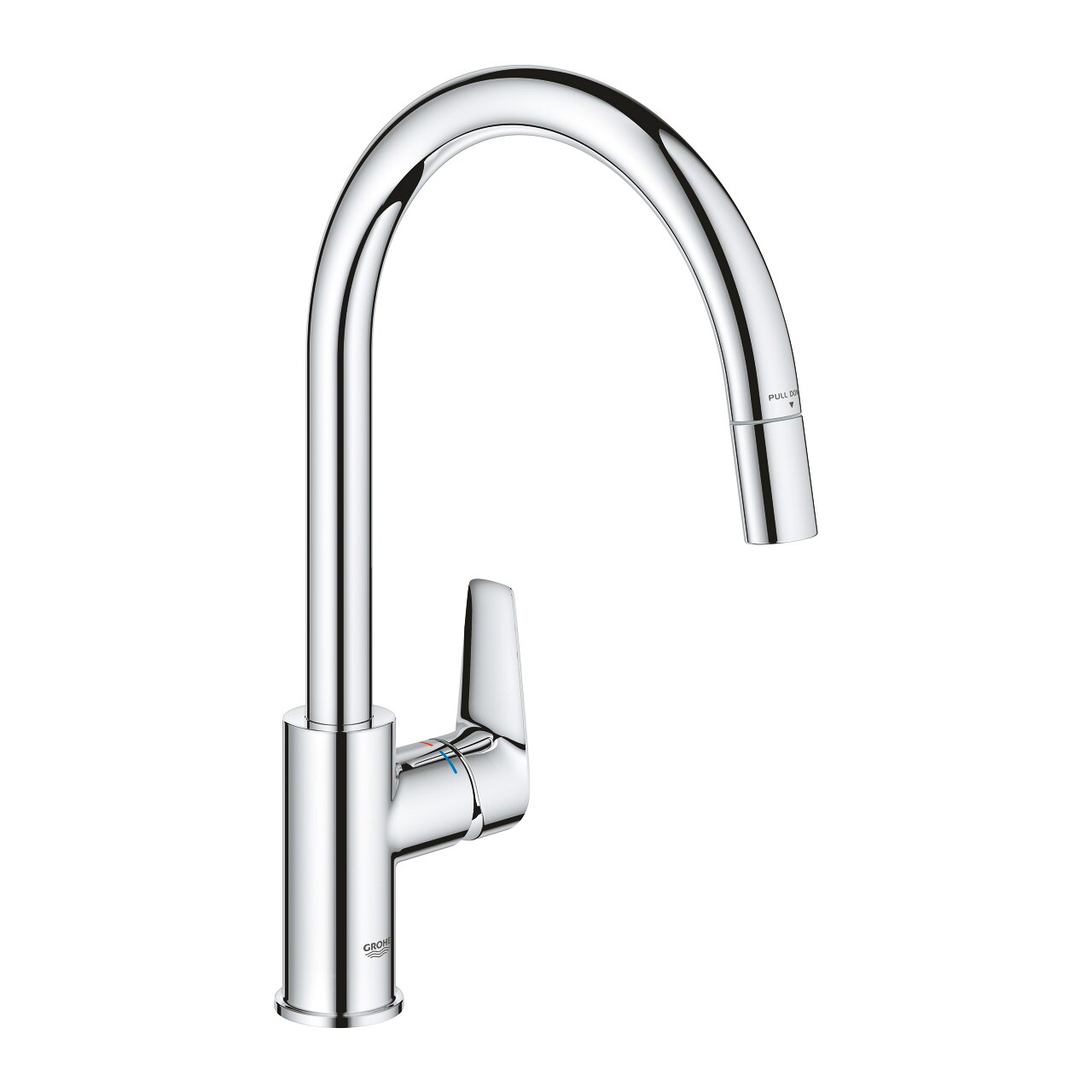 Fotografie Baterie bucatarie Grohe StartEdge 30550000, 3/8'', inalta, tip C, dus extractabil, crom