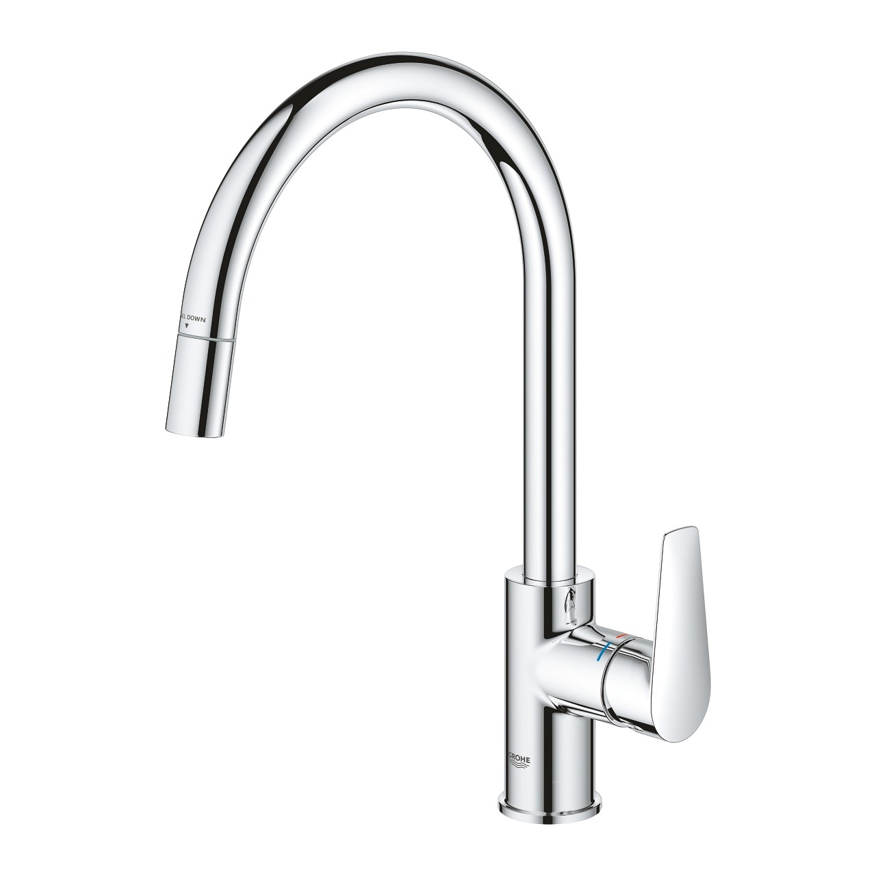 Fotografie Baterie bucatarie Grohe StartEdge 30551000, inalta, tip C, dus extractabil, crom