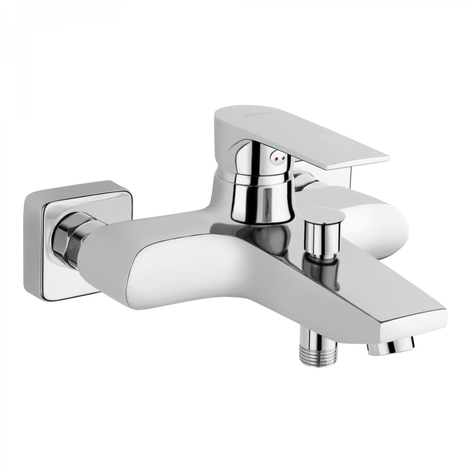 Fotografie Baterie cada si dus Ferro Square, cartus ceramic, Crom, fara accesorii