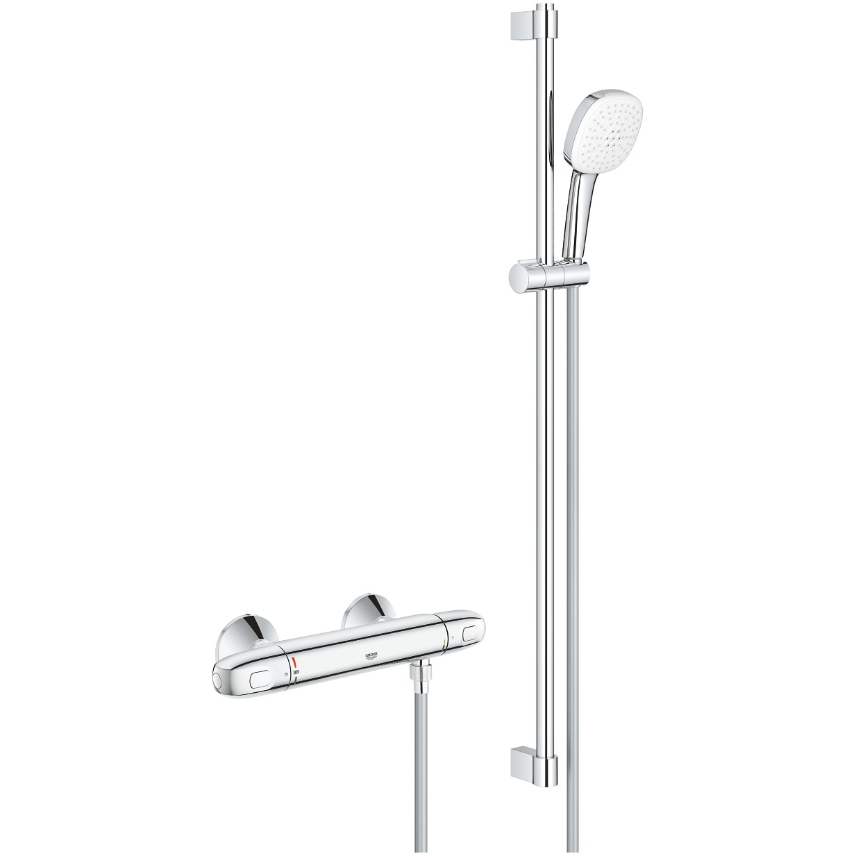 Fotografie Baterie dus Grohe Grohtherm 1000 34824005, aparenta, termostat, set dus, crom