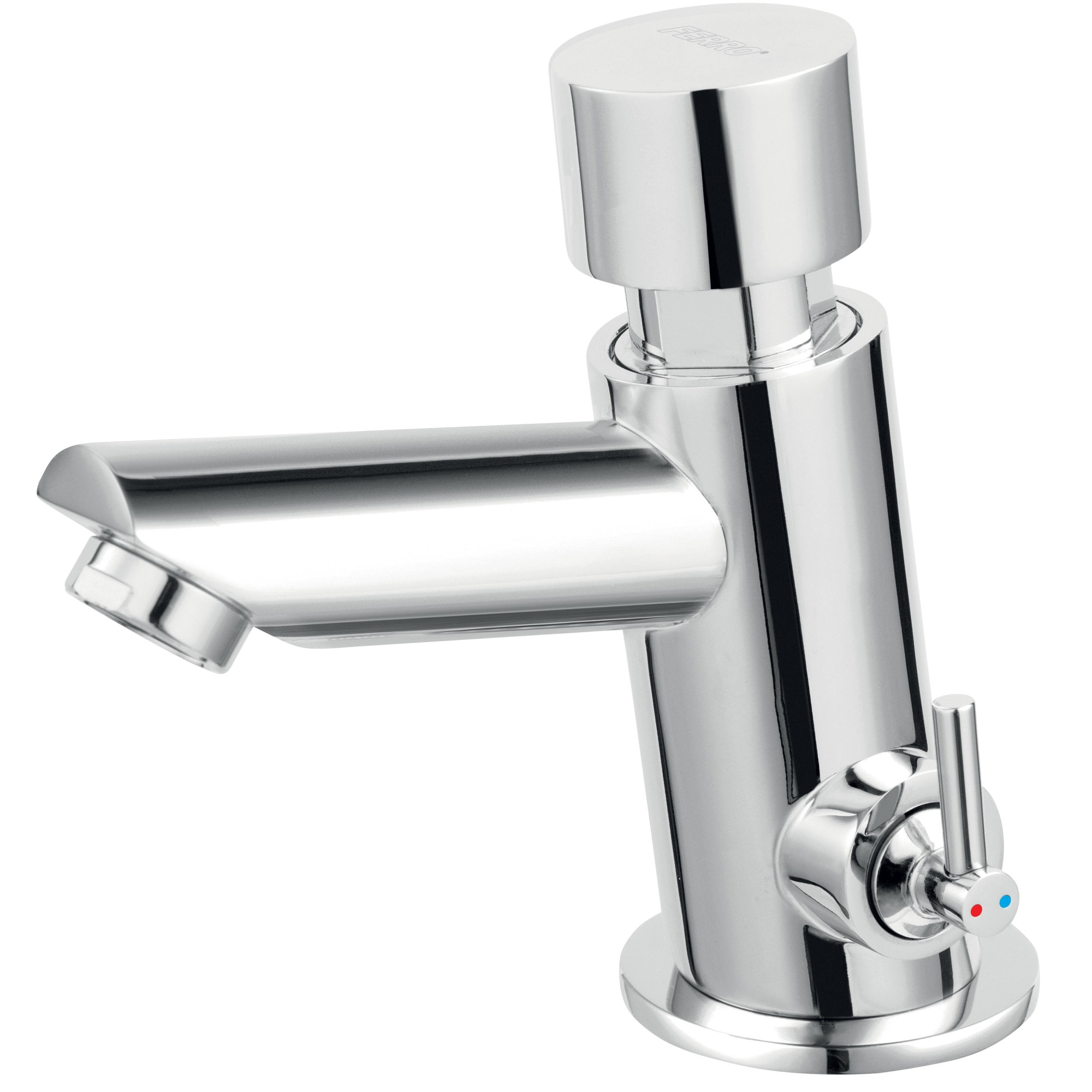 Fotografie Baterie lavoar Ferro Presstige Pro Z501R, cu temporizare apa rece si apa calda, Crom