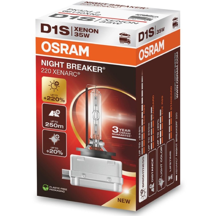 Fotografie Bec auto far Xenon Osram D1S Night Breaker Laser +220%, 35W, PK32d-2, cutie 1buc