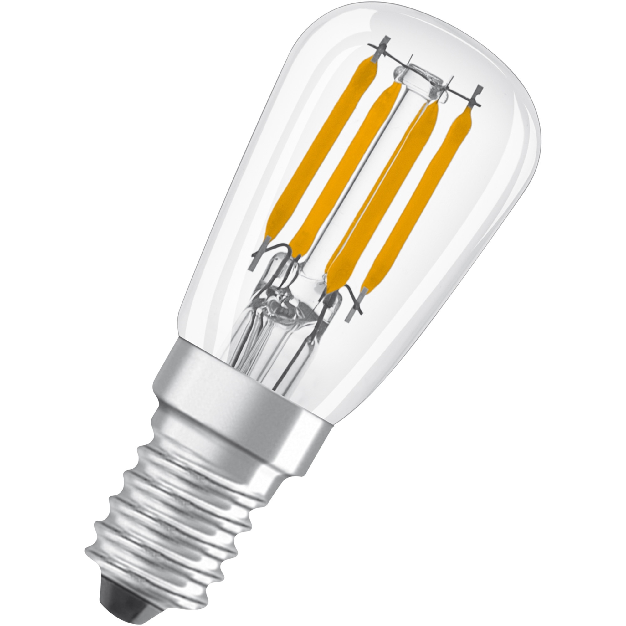 Fotografie Bec LED filament pentru frigider Osram T26, E14, 2.8W, 250 lm, lumina rece (6500K), 230V, clasa energetica F