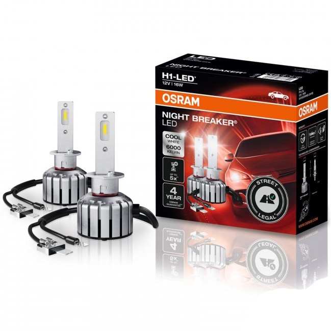 Fotografie Bec LED Osram Smart Night Breaker H1+230%, 16 W, 12 V,Blister, 2 buc
