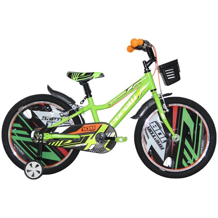Fotografie Bicicleta copii Corelli Raptor 20", single-speed, culoare verde, accesorii incluse