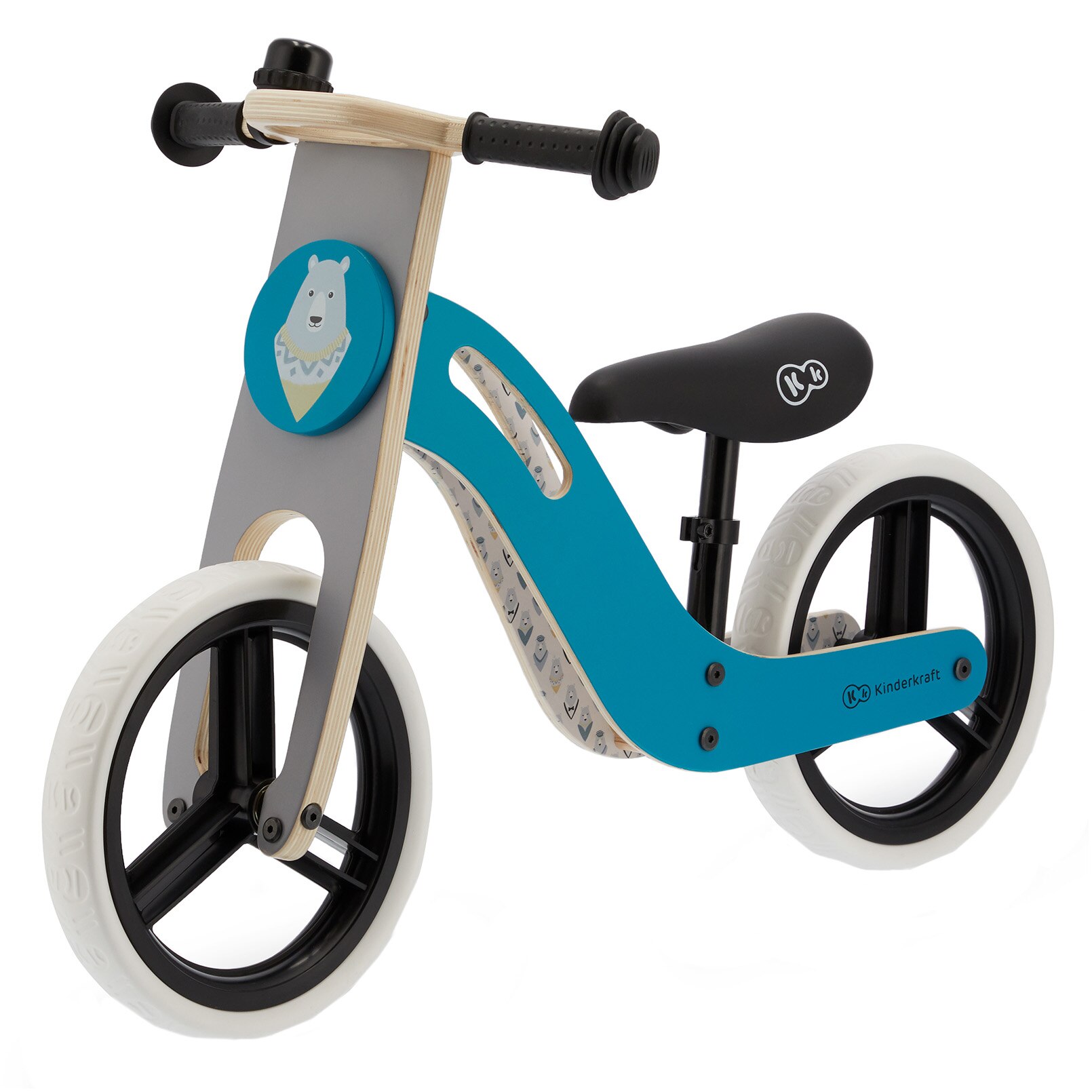 Fotografie Bicicleta din lemn fara pedale Kinderkraft - Uniq turquoise, pentru copii