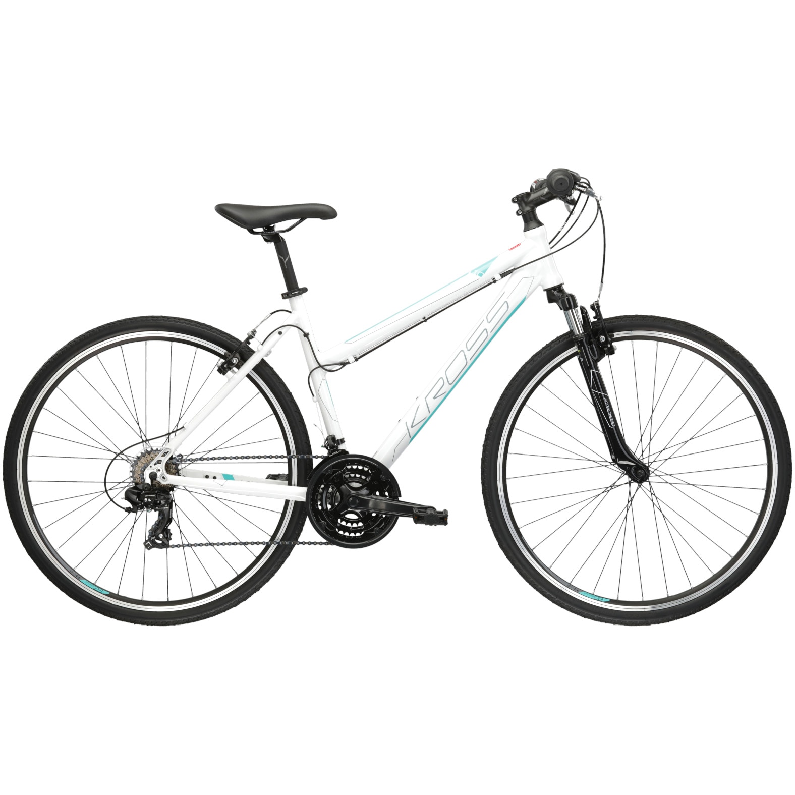 Fotografie Bicicleta KROSS Evado 1.0 D, 28 inch, marime L, white turquoise