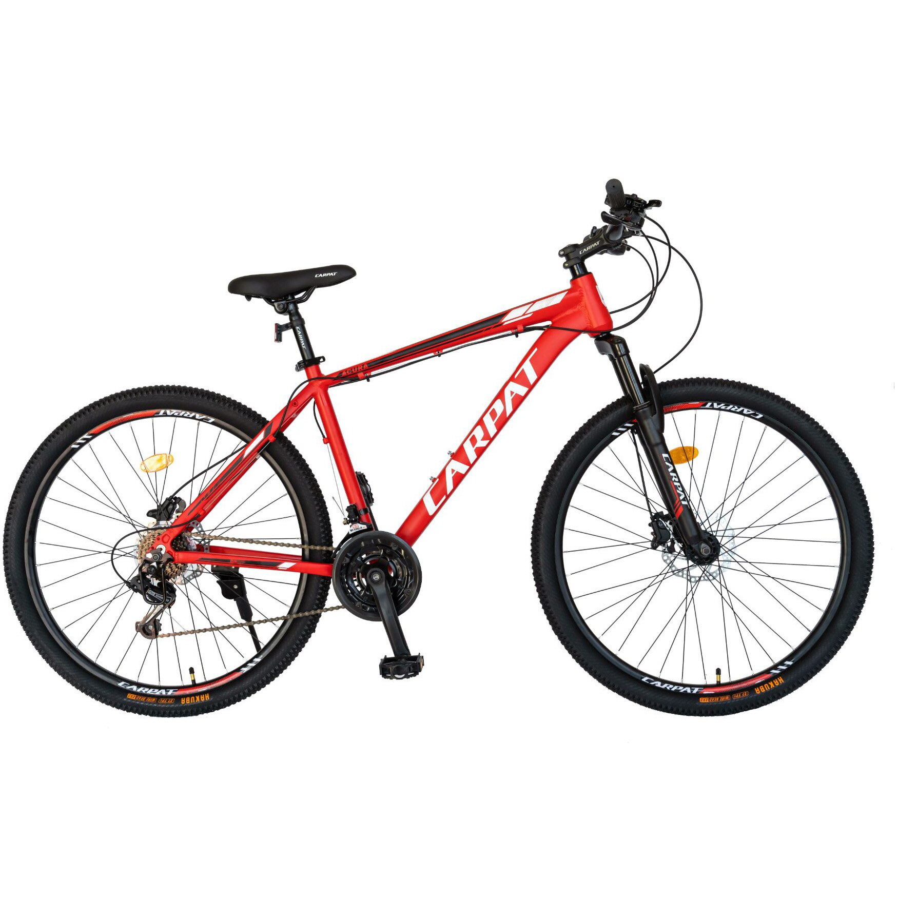 Fotografie Bicicleta MTB Carpat Acura C2799H, 27.5 inch, 21 viteze, cadru aluminiu, frane hidraulice, rosu/negru/alb