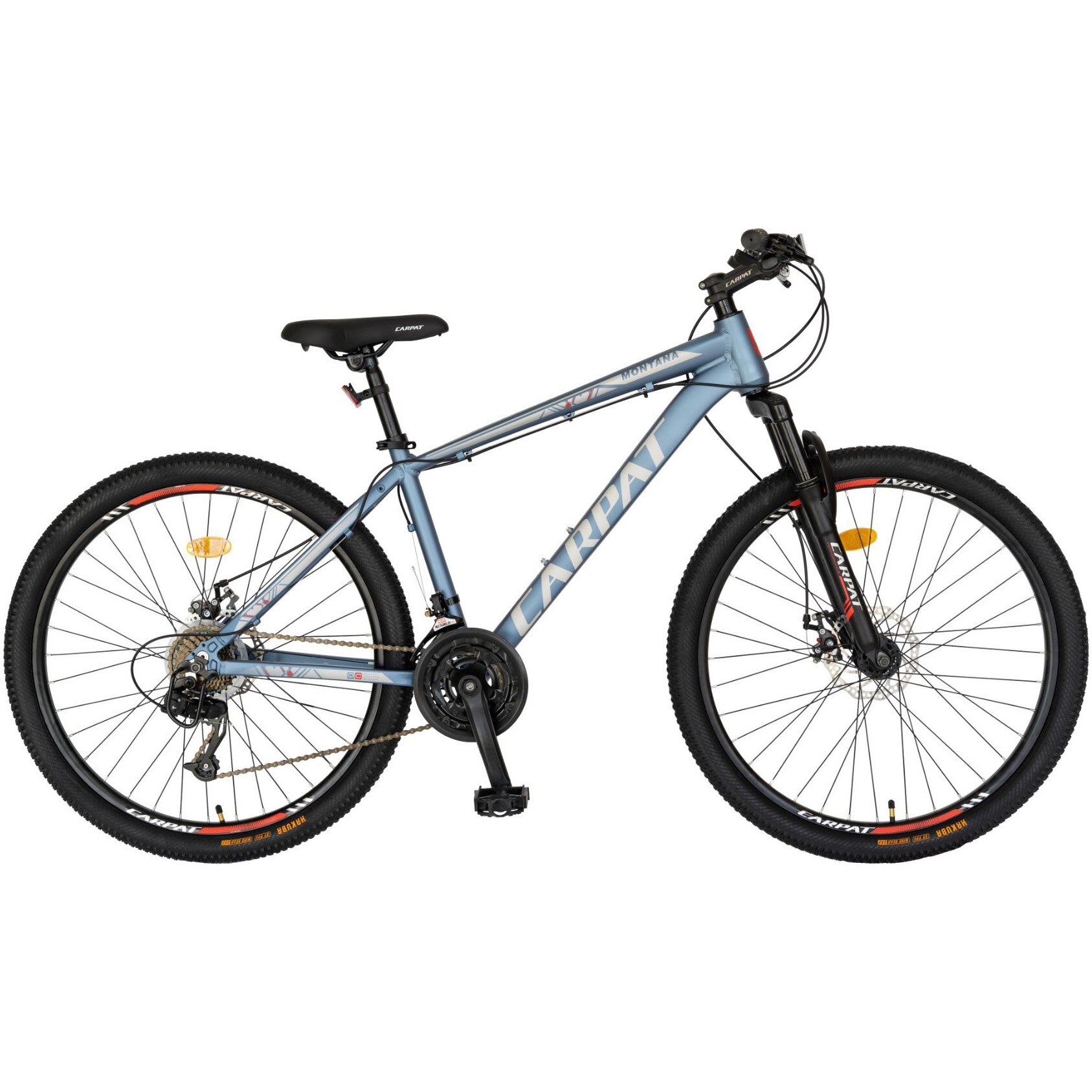 Fotografie Bicicleta MTB Carpat Montana C2699A, 26 inch, 21 viteze, cadru aluminiu, frane disc, manete schimbator secventiale, bleu/gri