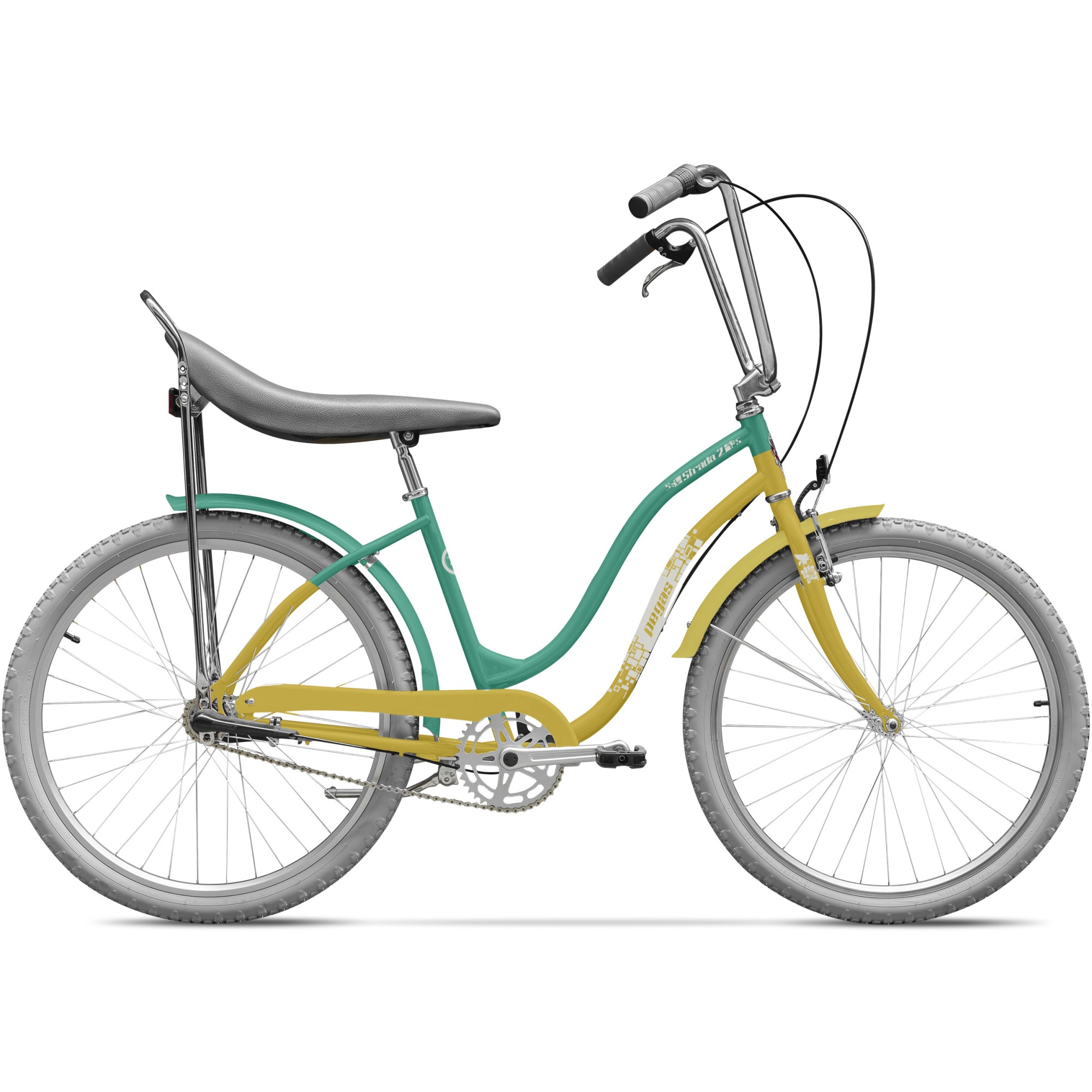 Fotografie Bicicleta Pegas Strada 2, 26 inch, cadru aluminiu, aurius/verde