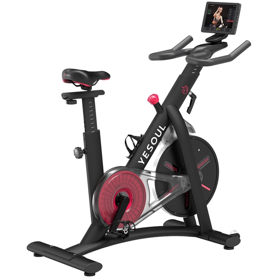 Fotografie Bicicleta spinning smart Yesoul S3 Pro, rezistenta magnetica, volanta 6 kg, bluetooth, greutate maxima utilizator 120 kg, negru