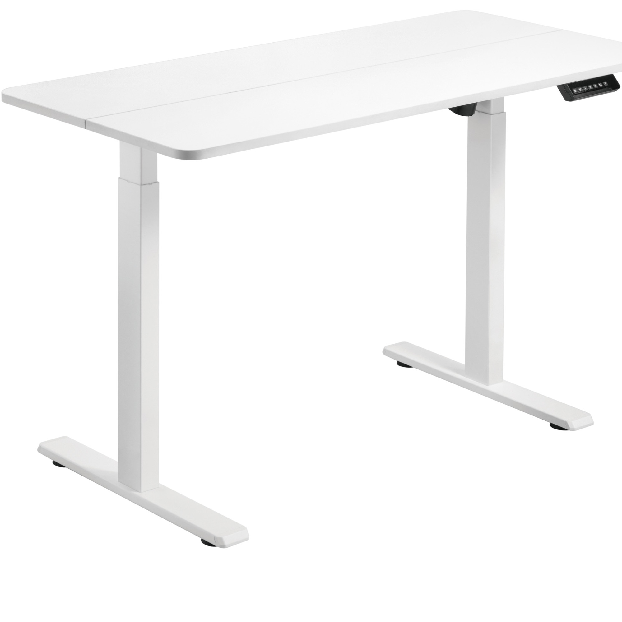 Fotografie Birou cu inaltime reglabila, A+, cu reglare electrica, 120x60 cm, MDF/metal, Alb
