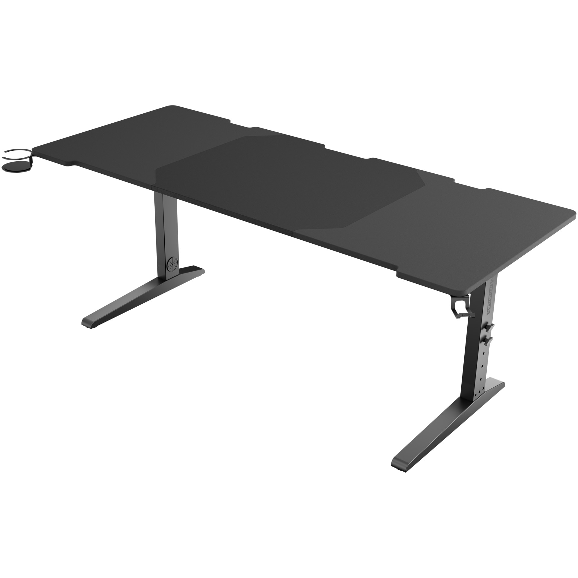 Fotografie Birou gaming Genesis Holm Modular 180, material metal MDF, reglabil pe inaltime 70 - 90 cm, iluminare RGB, management cabluri, Negru
