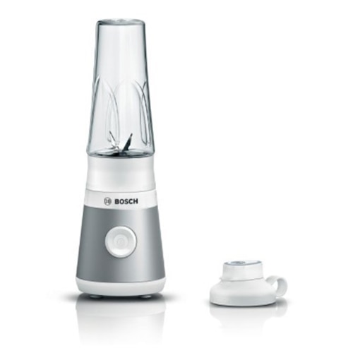 Fotografie Blender Bosch Vita Power Serie 2 MMB2111T, 450 W, 0.65 l, Cutit Pro Edge, Sistem Pro Performance, sticla ToGo, Silver