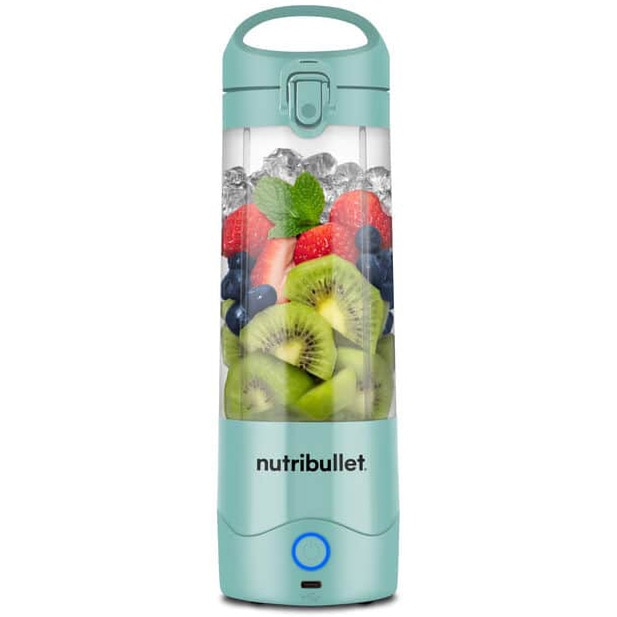 Fotografie Blender portabil Nutribullet NBP003LBL, cupa 475 ml, USB-C, albastru deschis